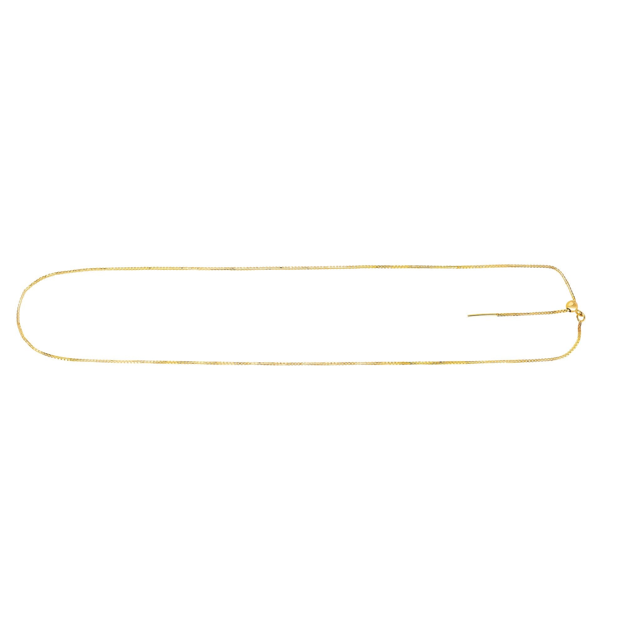 14K Gold .95mm Endless Adjustable Concave Box Chain