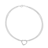 14K Gold Open Heart Anklet