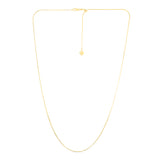 14K Gold 0.80mm Adjustable Octagonal Snake Chain