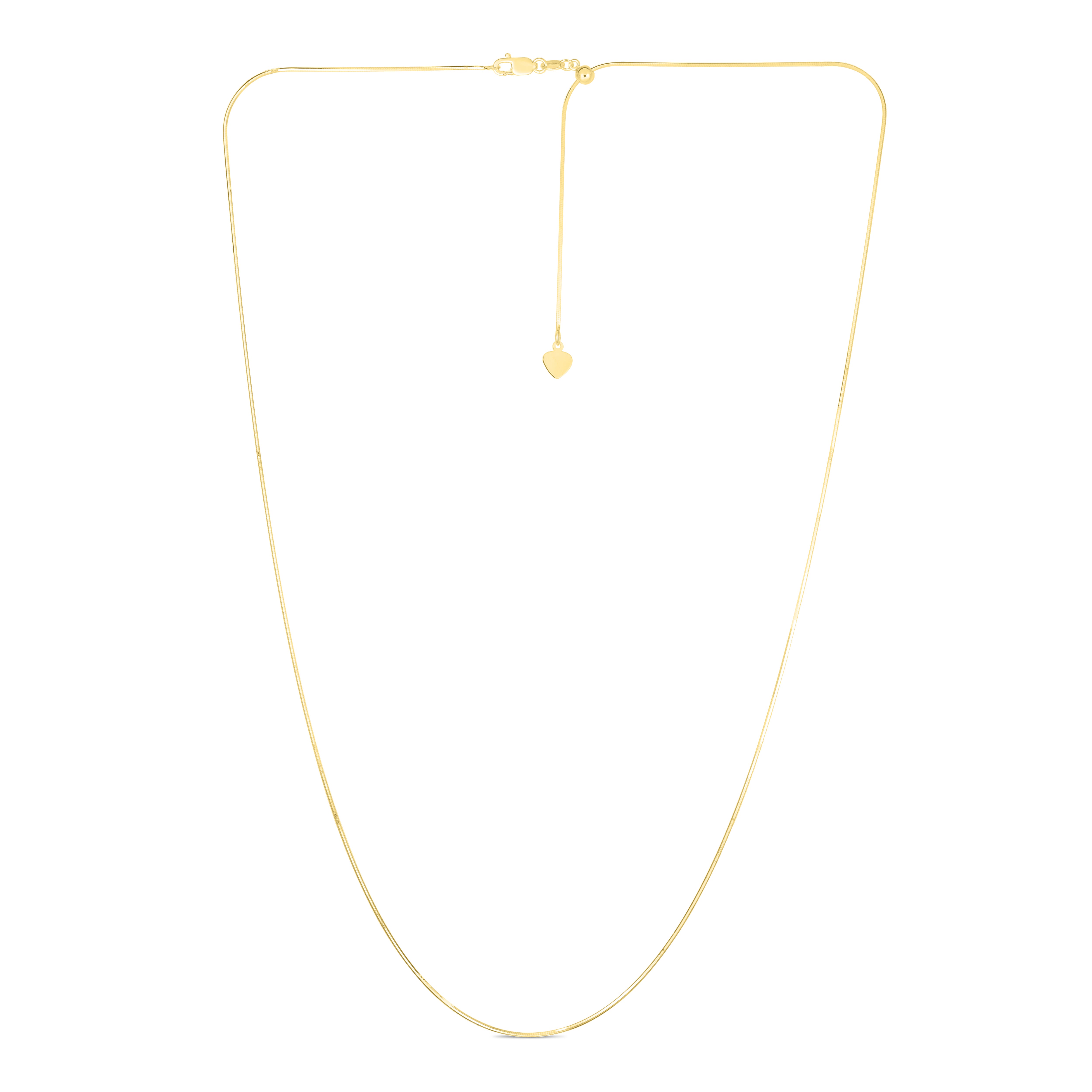 14K Gold 0.80mm Adjustable Octagonal Snake Chain