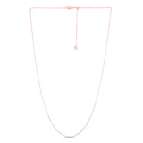 14K Gold 1.1mm Adjustable Diamond Cut Cable Chain