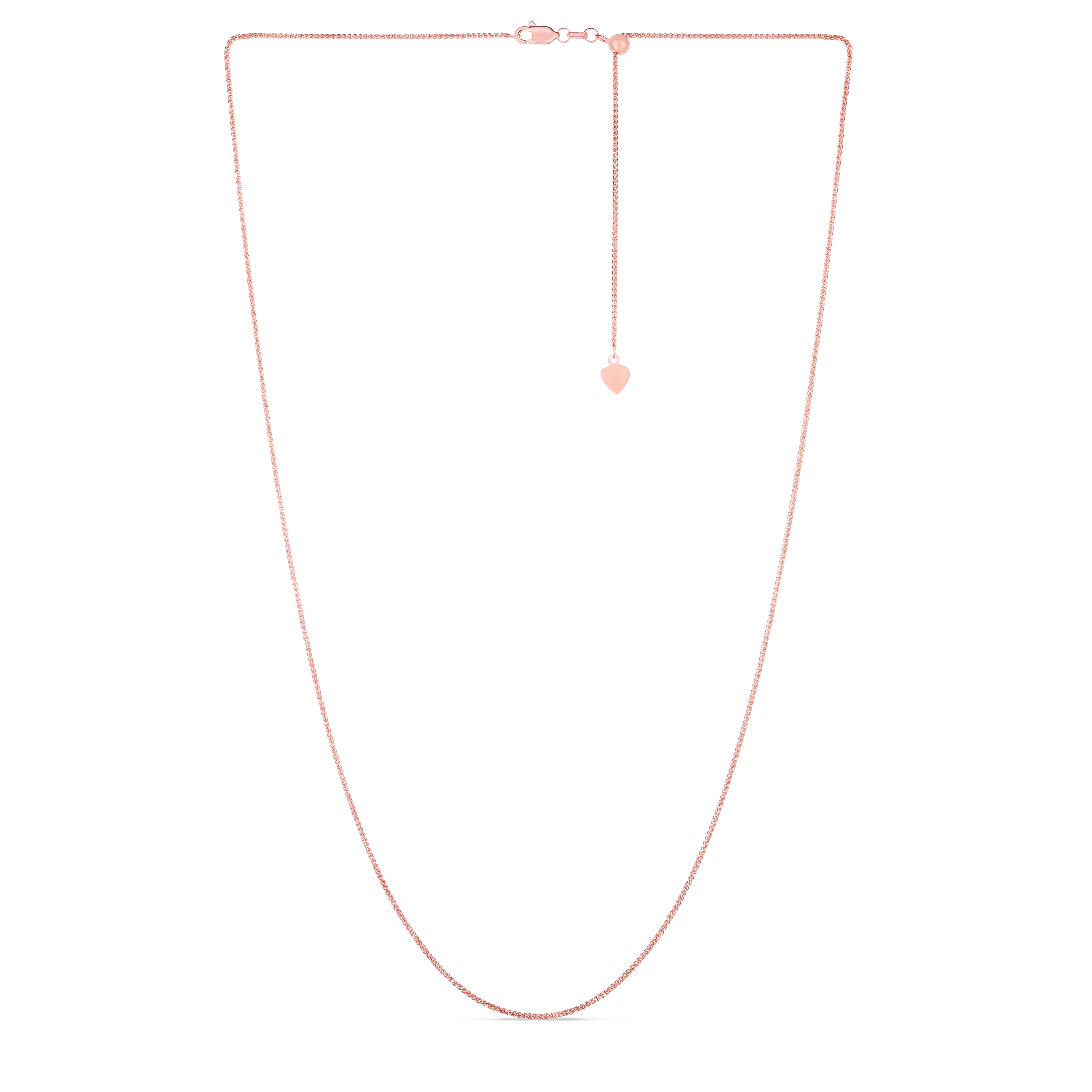 14K Gold 1mm Adjustable Wheat Chain