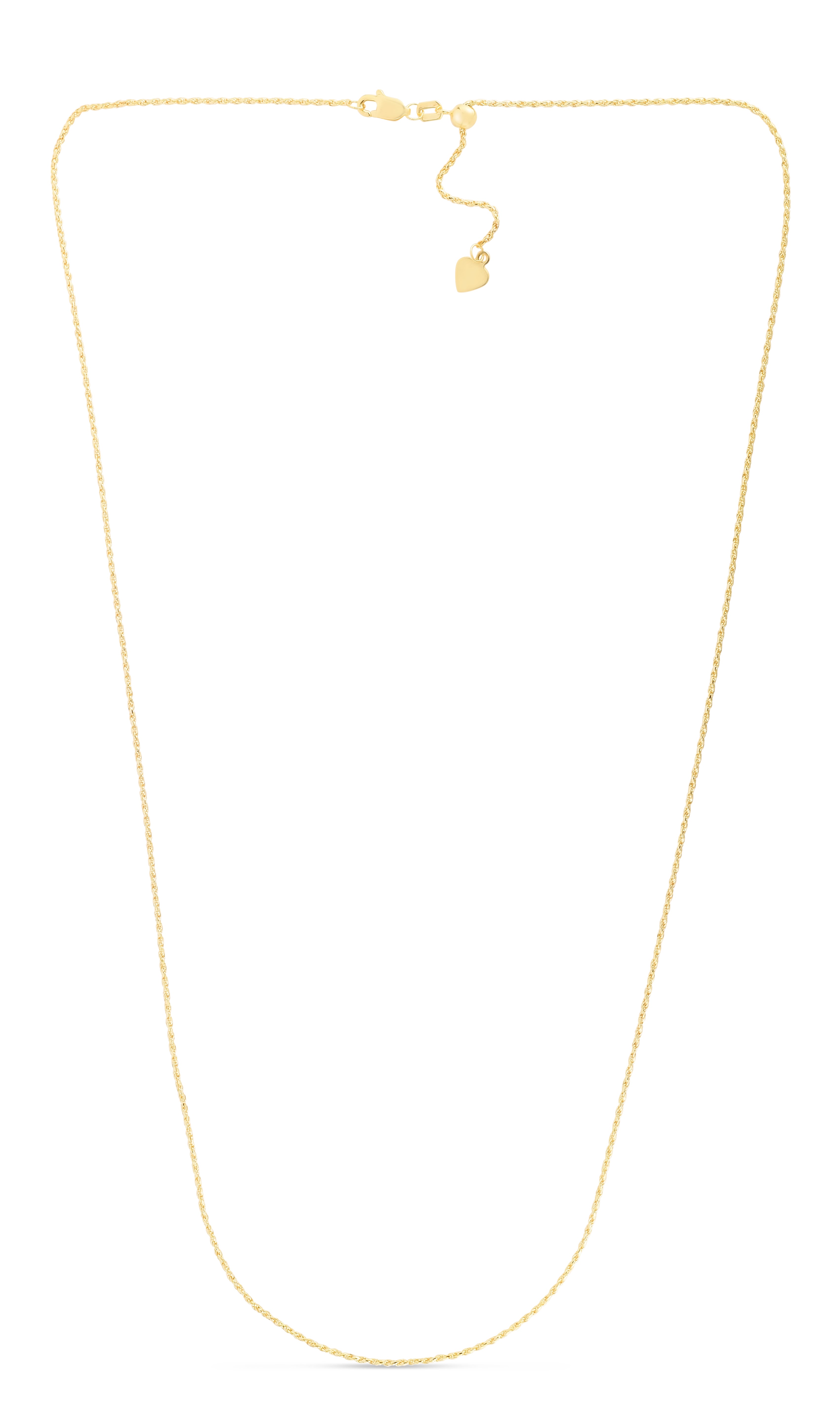 14K Gold 0.95mm Adjustable Rope Chain