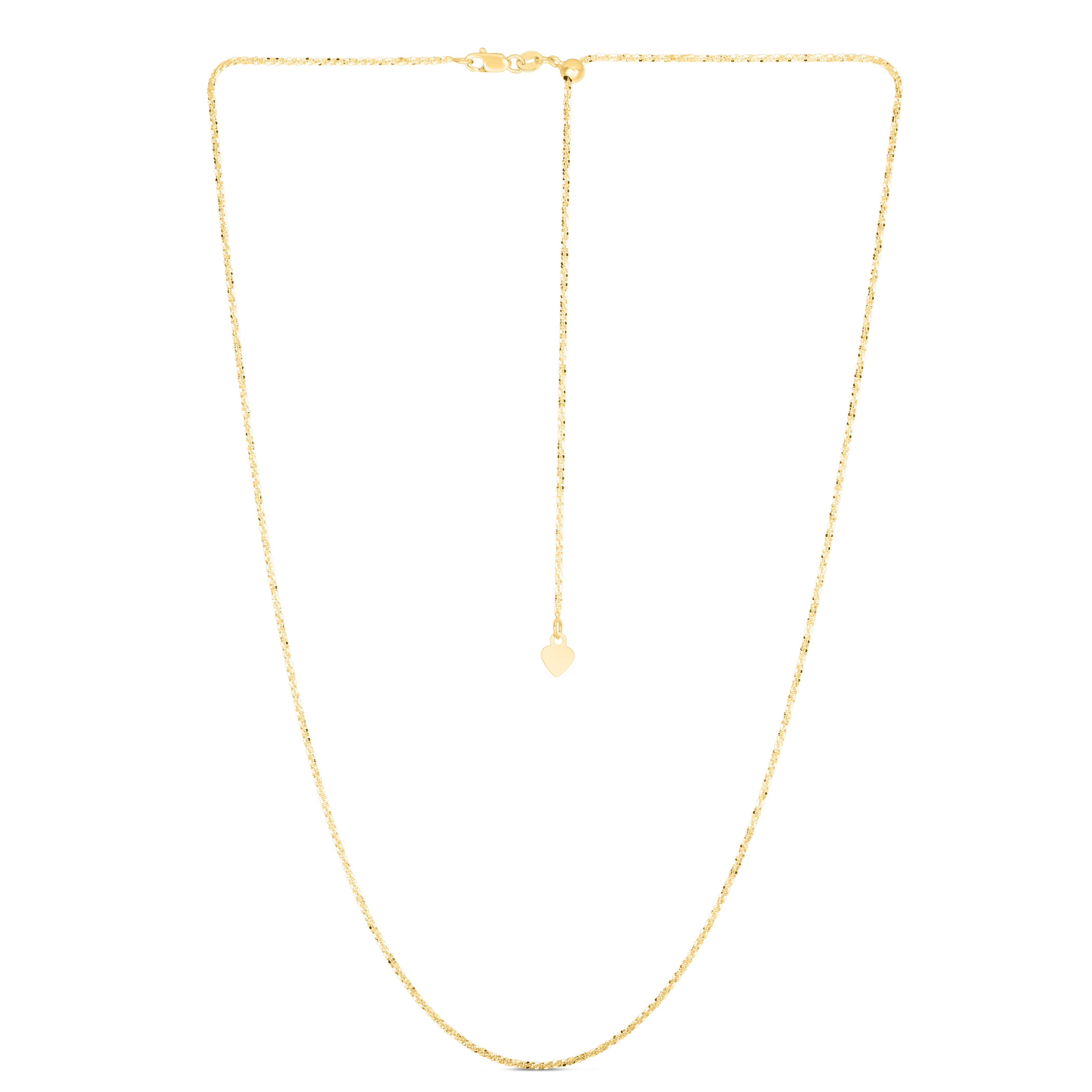 14K Gold 1.2mm Adjustable Sparkle Chain
