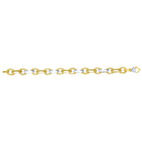 14K Two-tone Gold Alternating Three Plus One Heritage Link