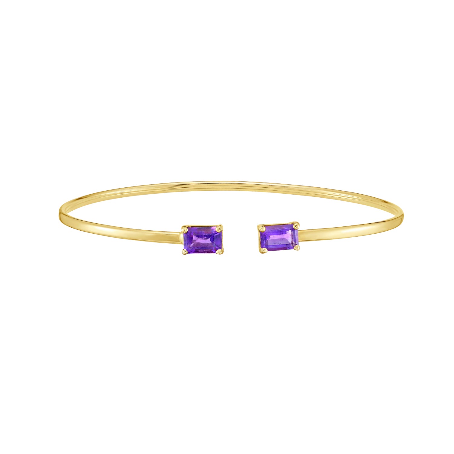 14K Amethyst Candy Bangle