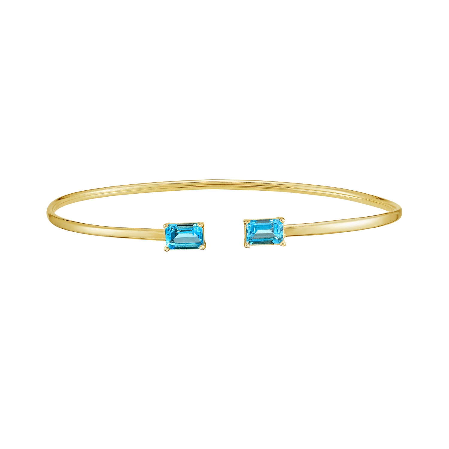 14K Blue Topaz Candy Bangle