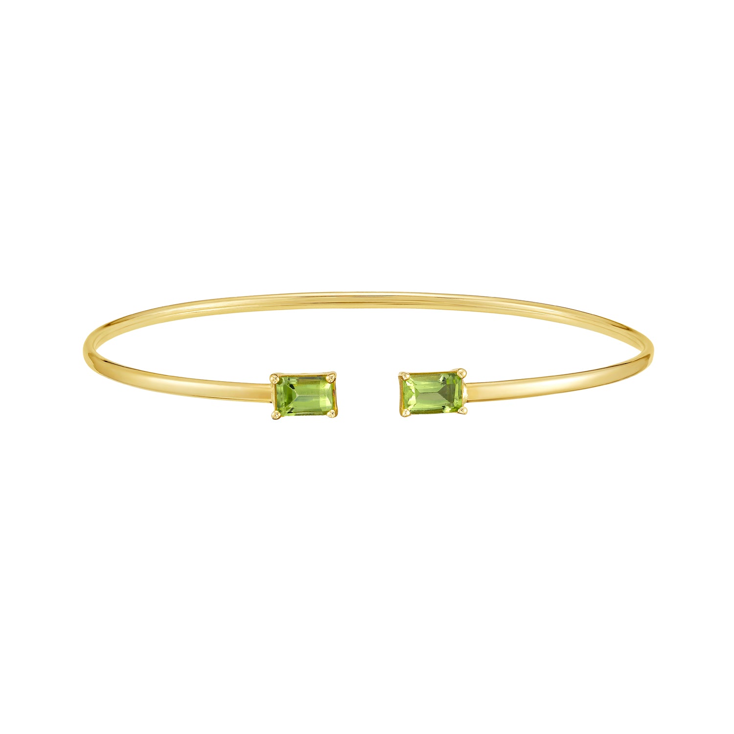14K Peridot Candy Bangle