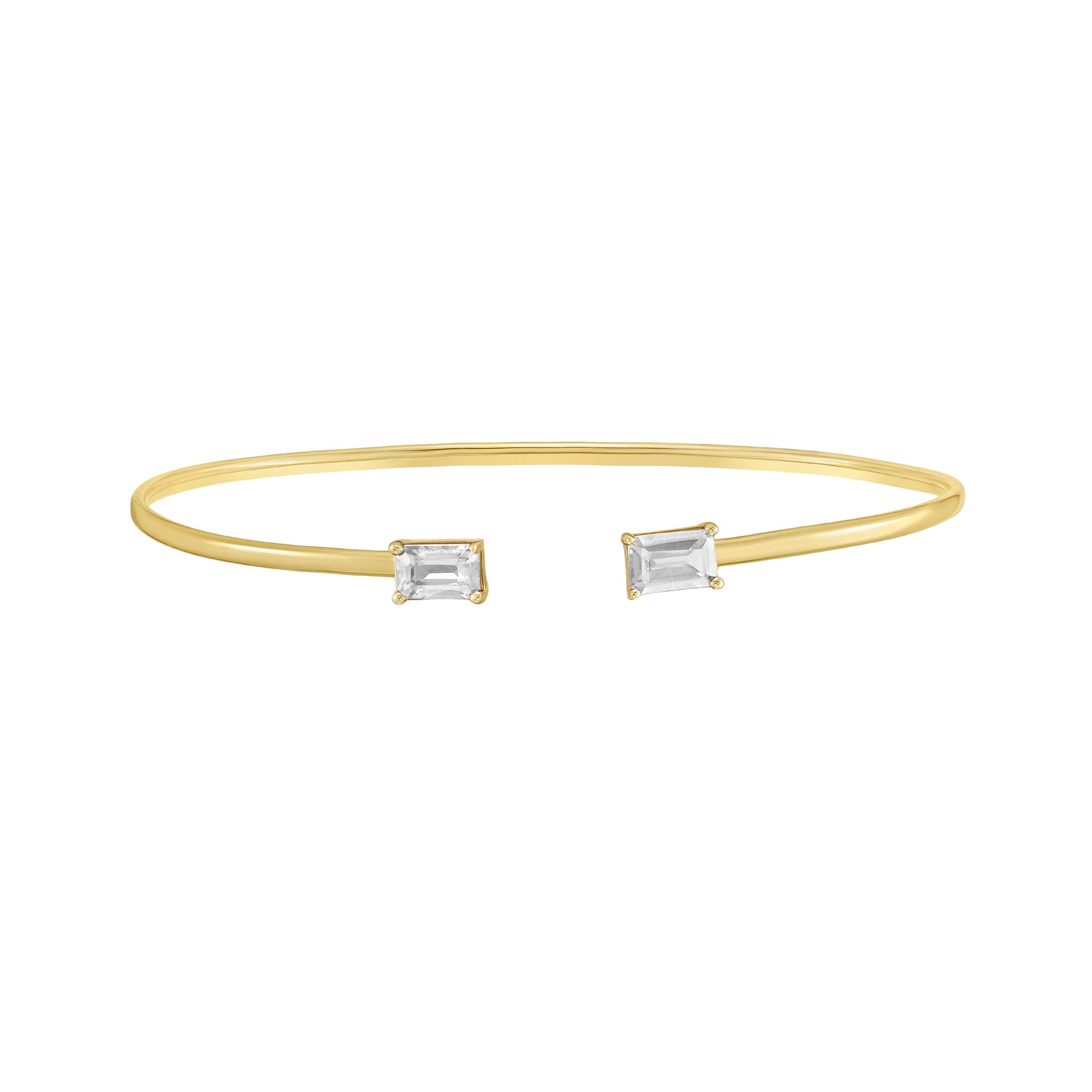 14K White Topaz Candy Bangle