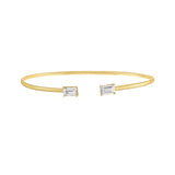 14K White Topaz Candy Bangle