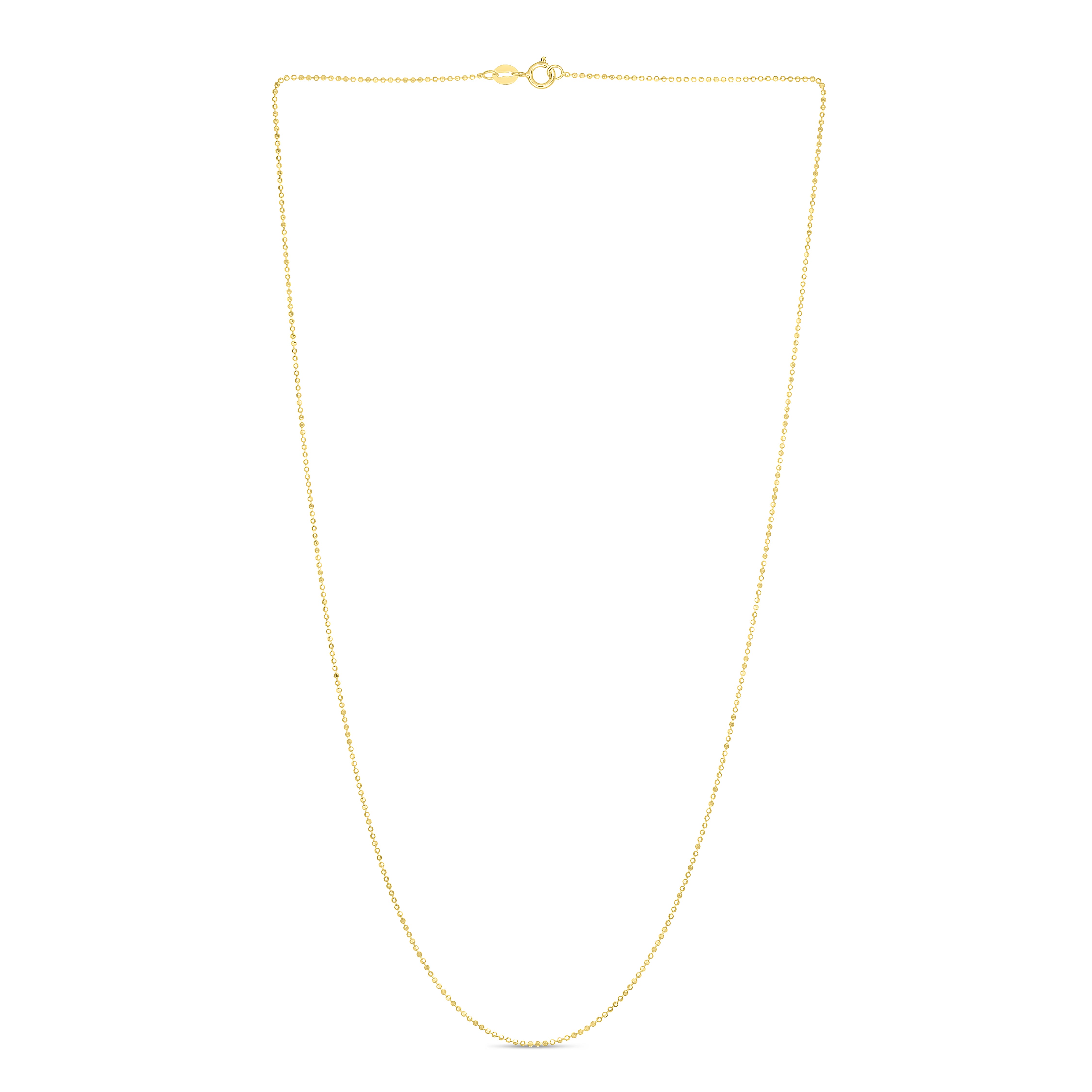 14K Gold 0.9mm Diamond Cut Bead Chain