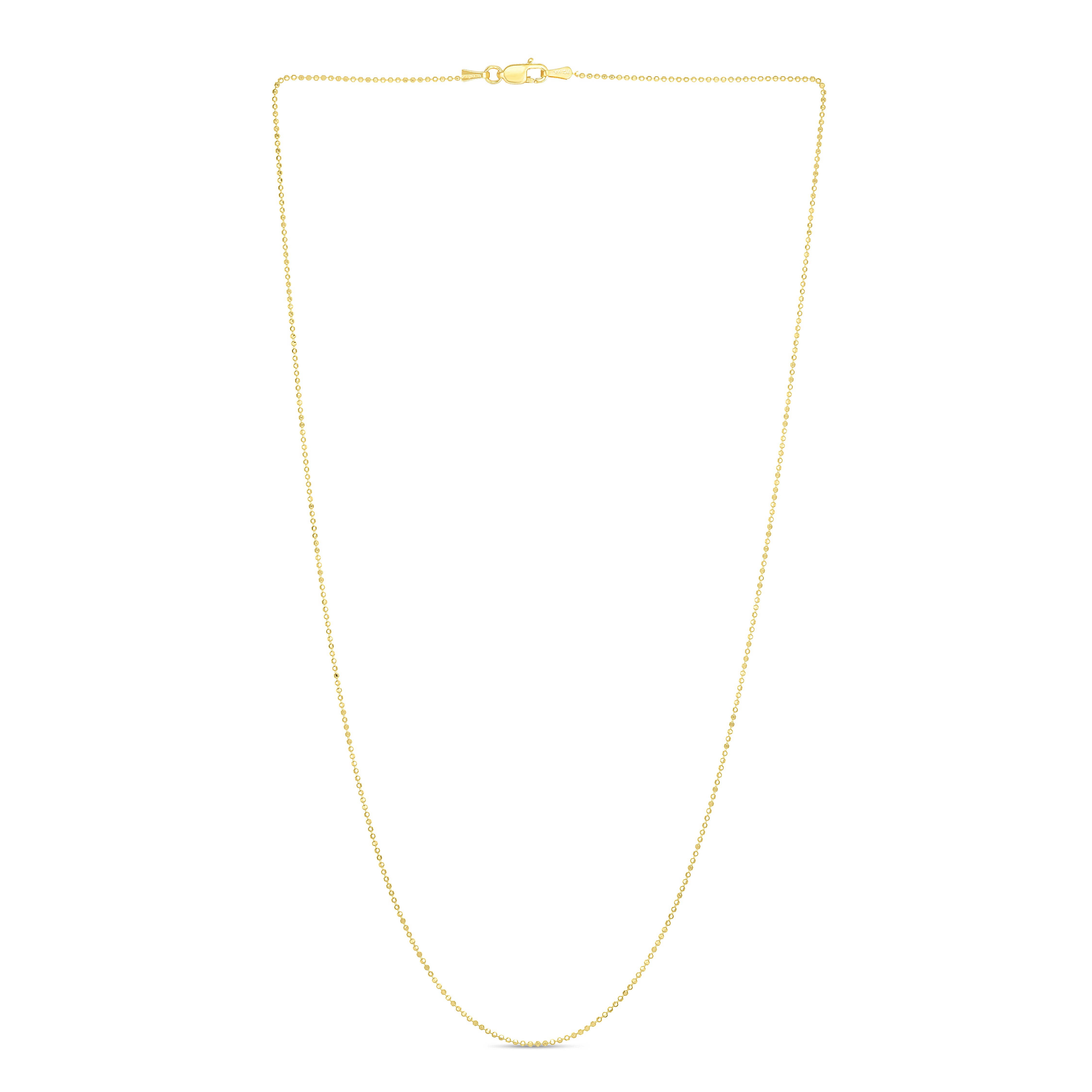 14K Gold 1.1mm Diamond Cut Bead Chain