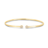 14K Gold Diamond Cluster Cuff Bangle