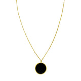 14K Onyx Inlay Circle Necklace