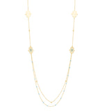 14K 30"" Long Hamsa Stationed Necklace
