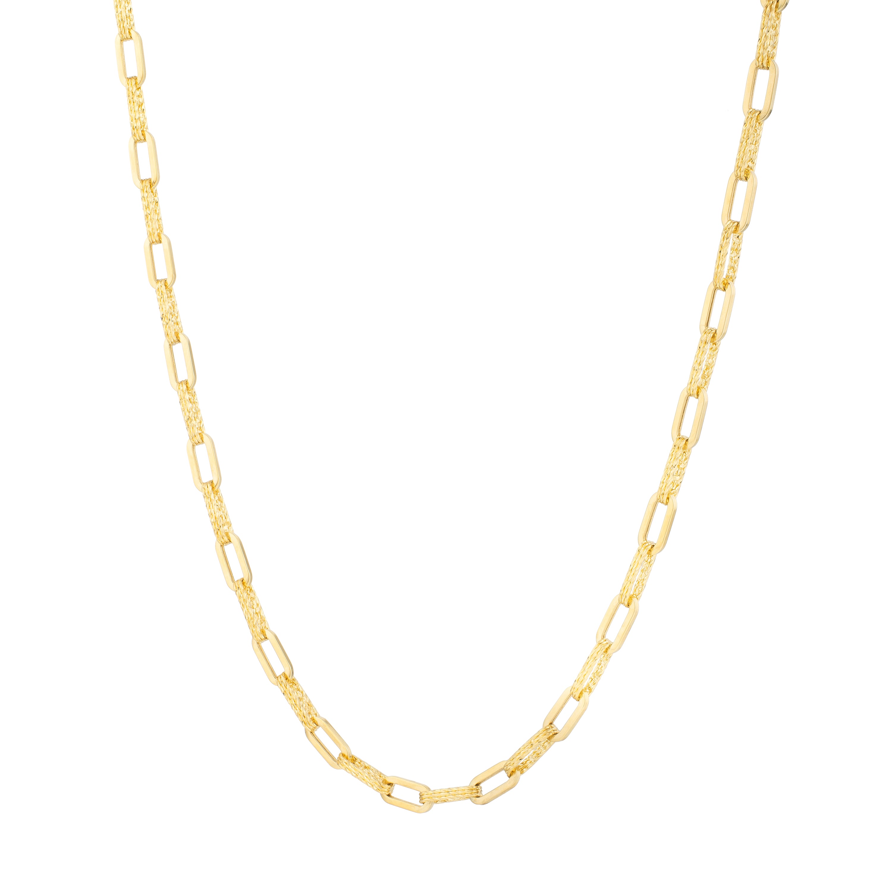 14K 4mm DiamantÃ© Paperclip Necklace