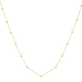 14K Saturn Bead Chain Necklace