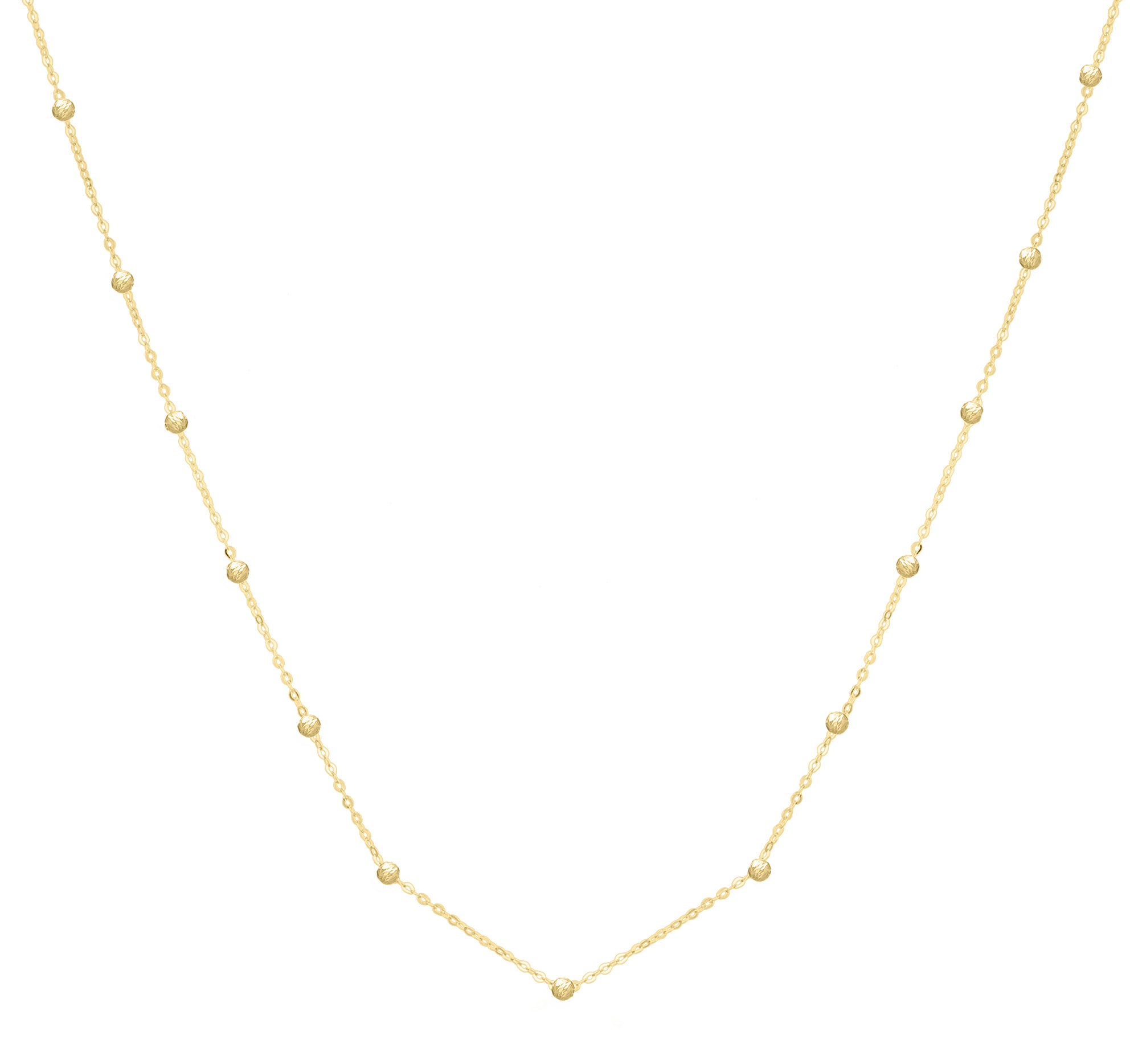 14K Saturn Bead Chain Necklace