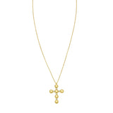 14K Diamond Cross Bauble Necklace