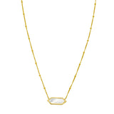 14K Hexagon Mother of Pearl Necklace