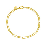 14K Mini Diamante Paperclip Chain