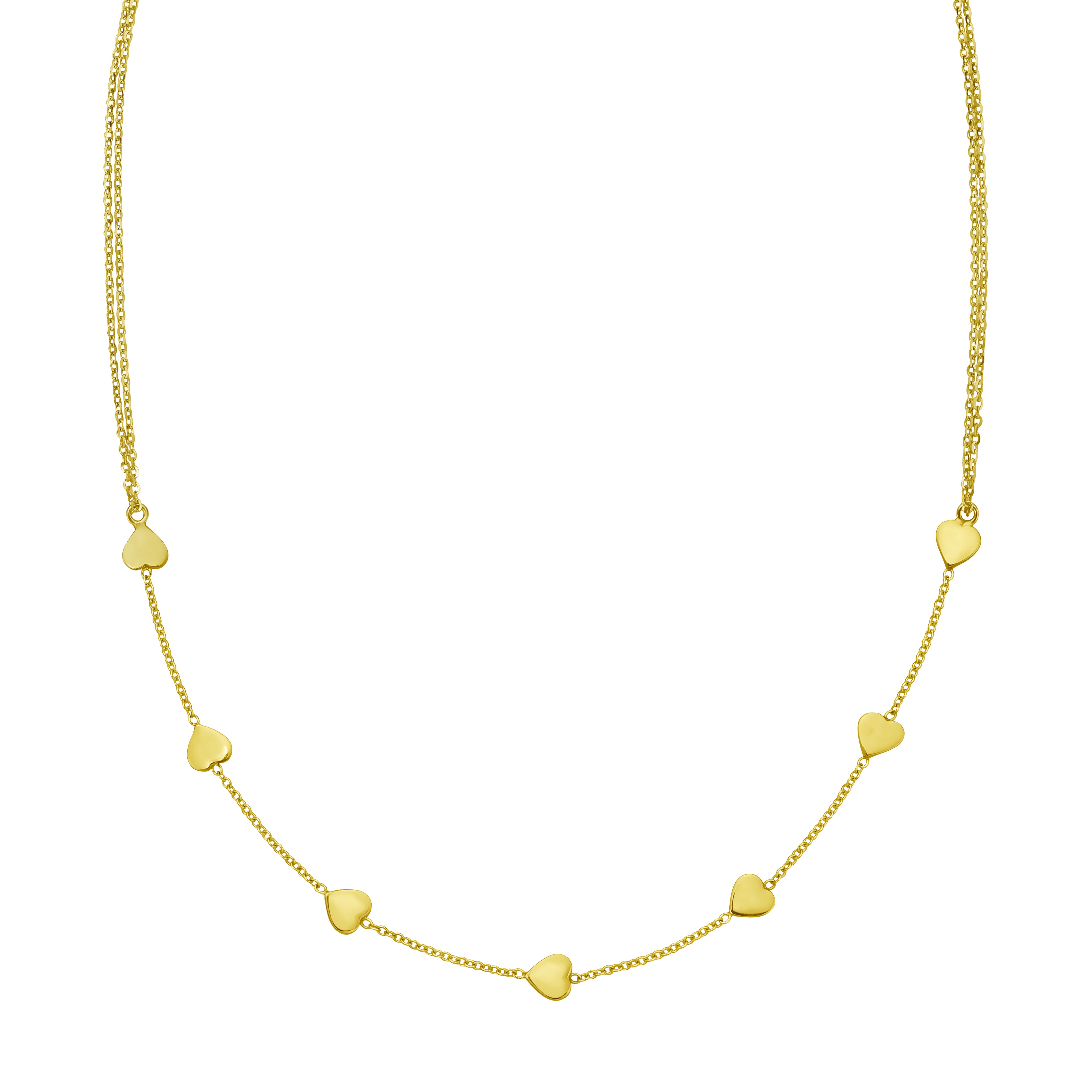14K Adjustable Heart Link Necklace