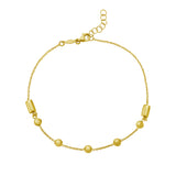 14K Adjustable Bead Link Bracelet