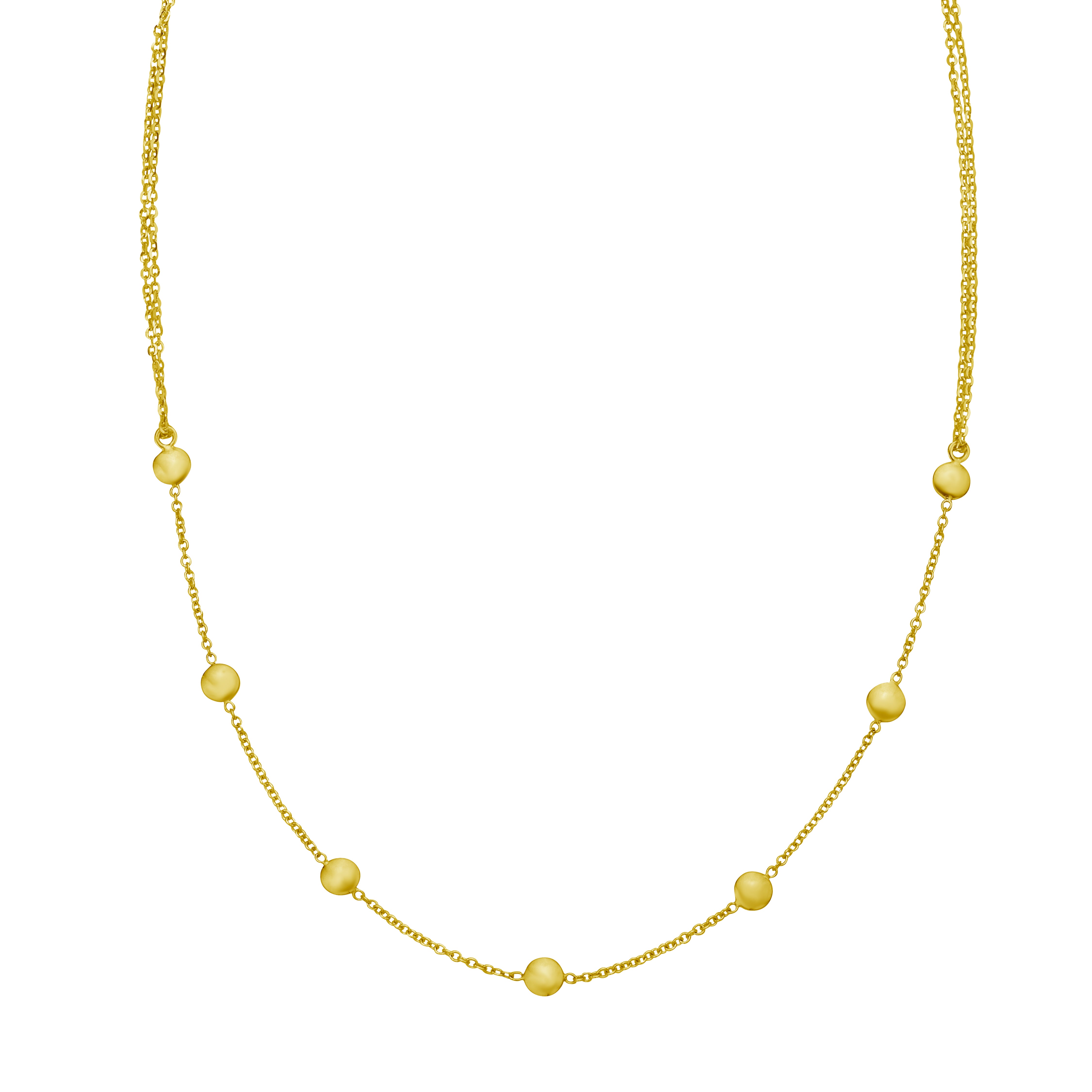 14K Adjustable Bead Link Necklace