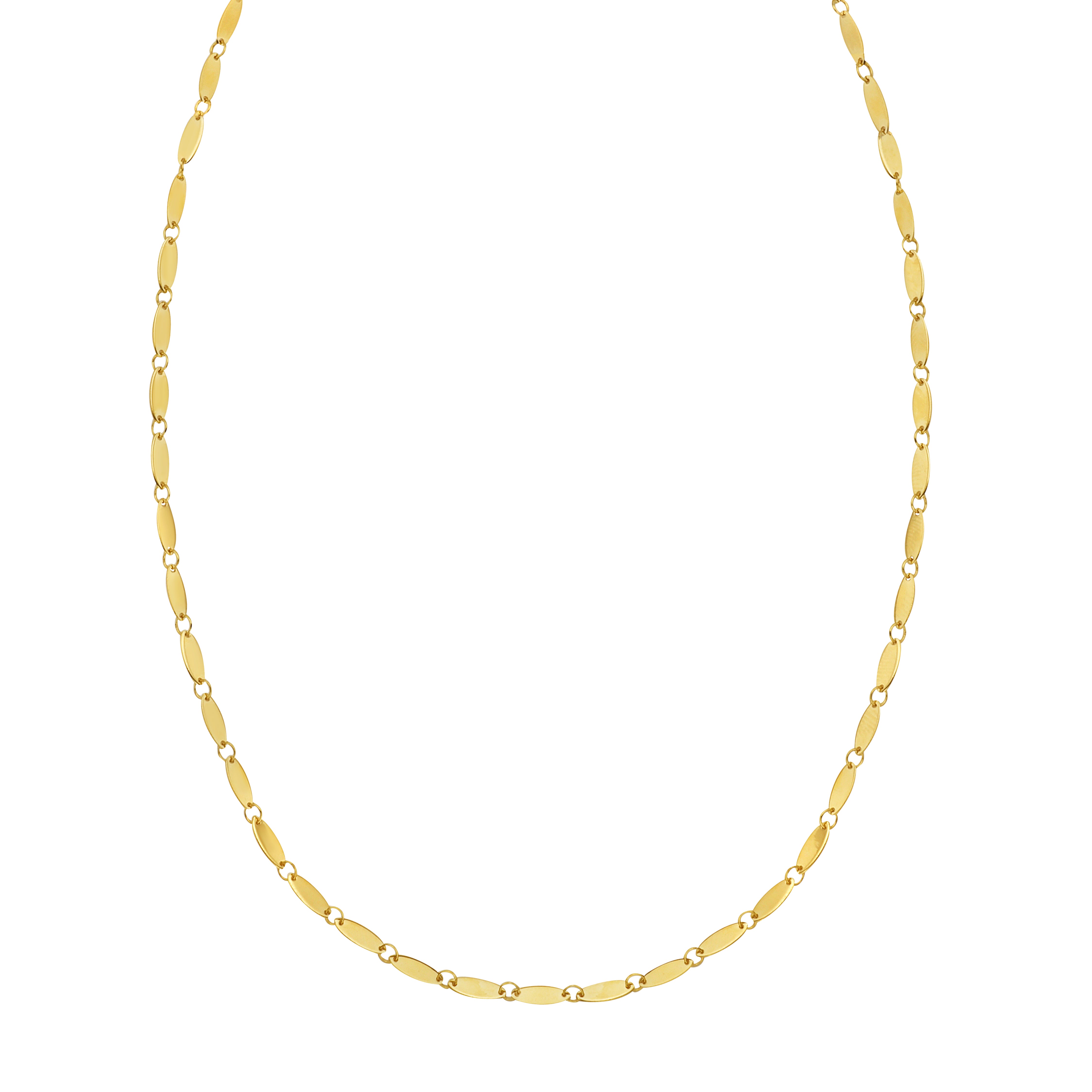 14K Flat Pebble Necklace