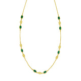 14K Hexagon Malachite Inlay Links Necklace