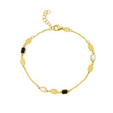 14K Onyx & MOP Inlay Links Bracelet
