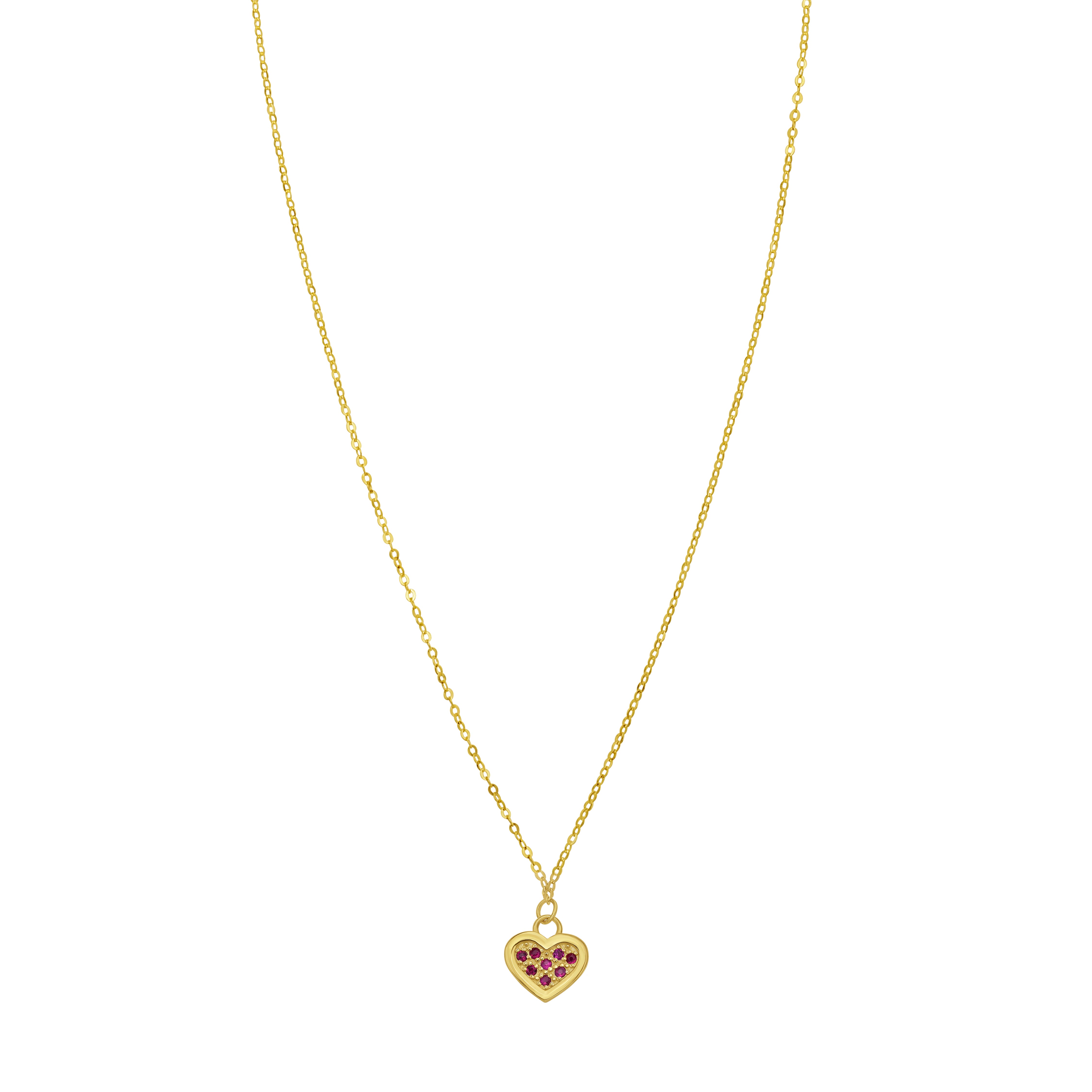 14K Ruby Heart Necklace