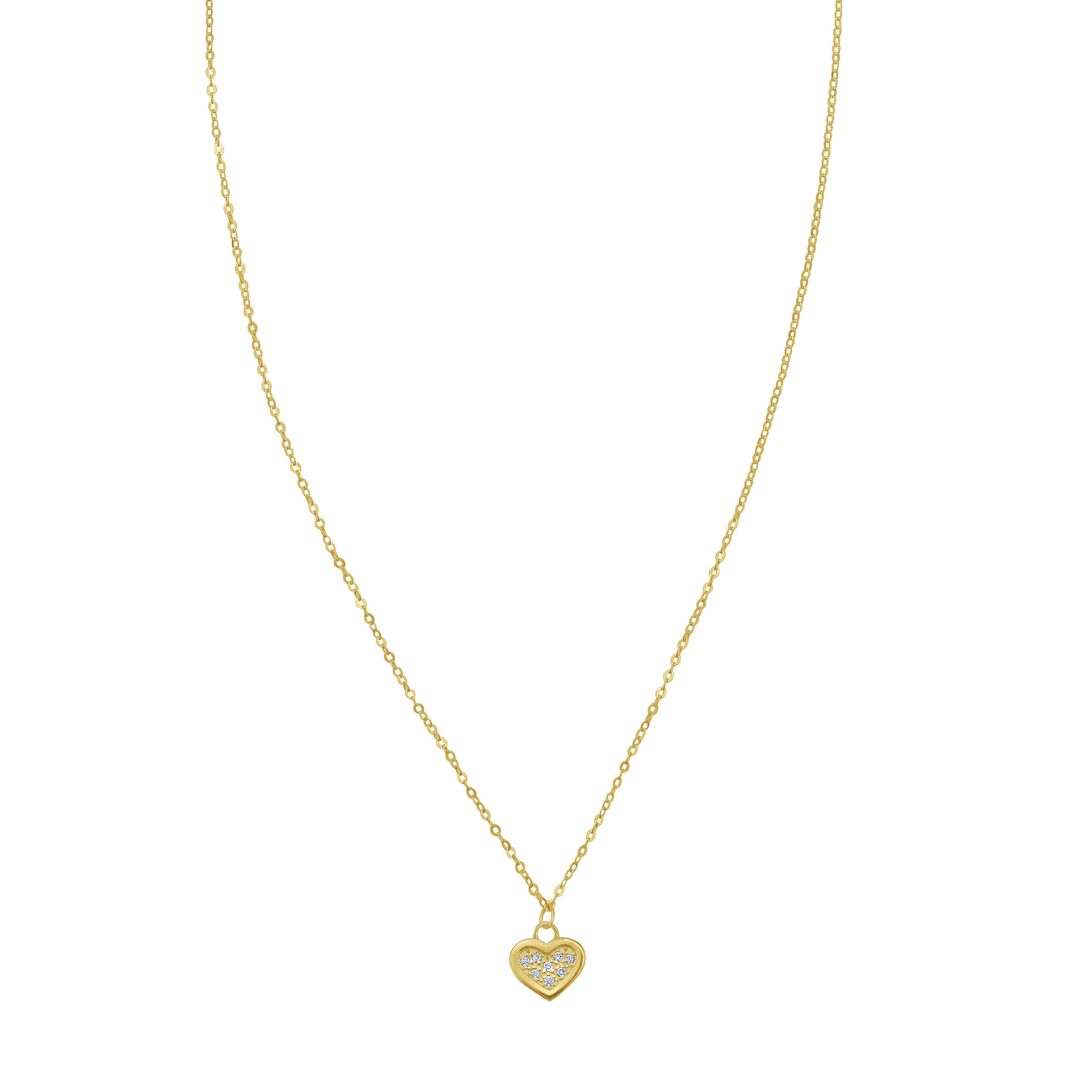 14K Petite Diamond Heart Necklace