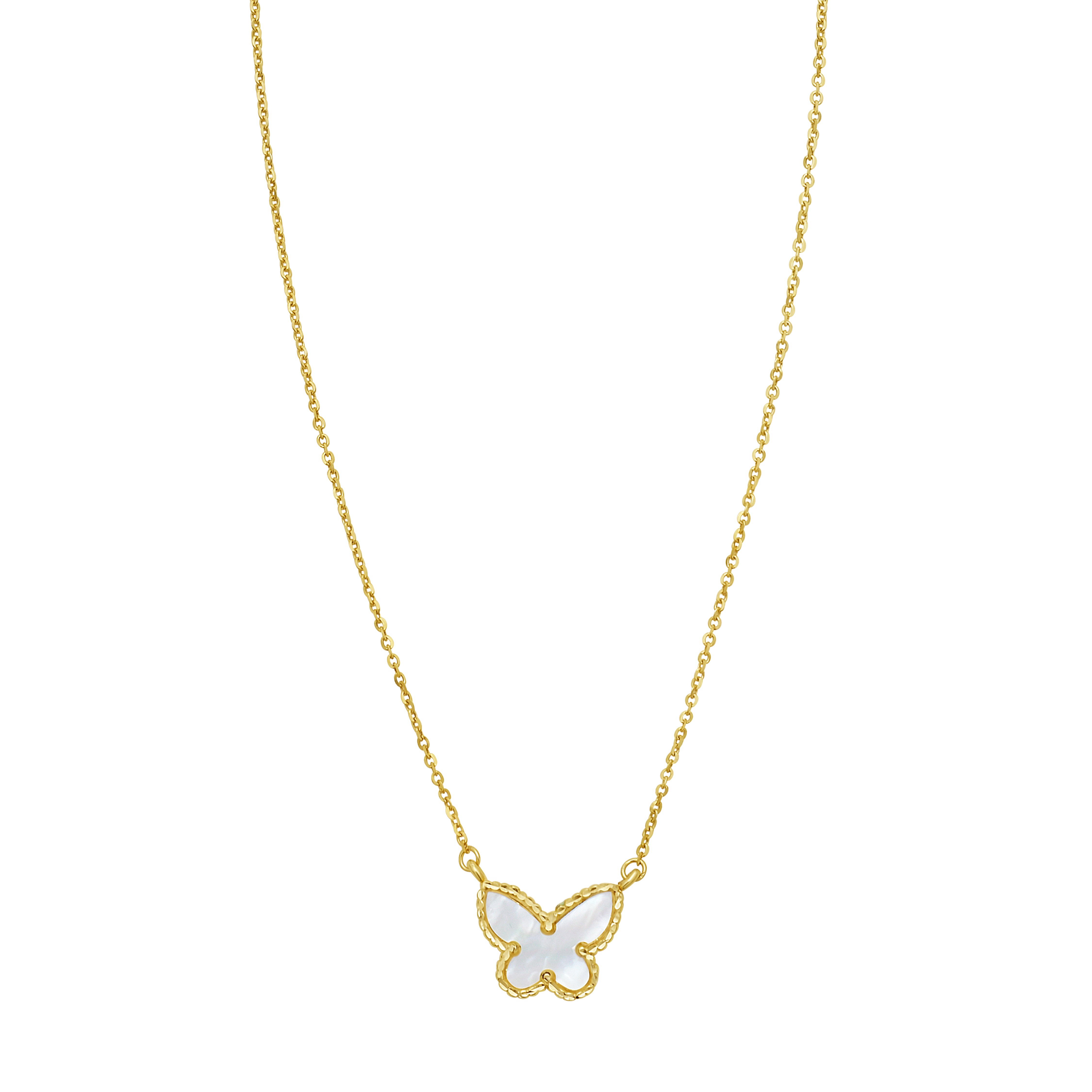 14K Primavera MOP Butterfly Necklace