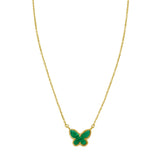 14K Primavera Malachite Butterfly Necklace