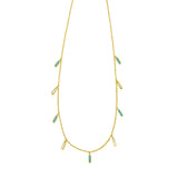 14K Turquoise & MOP Inlay Station Necklace