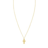 14K Diamond-Cut Cross Necklace