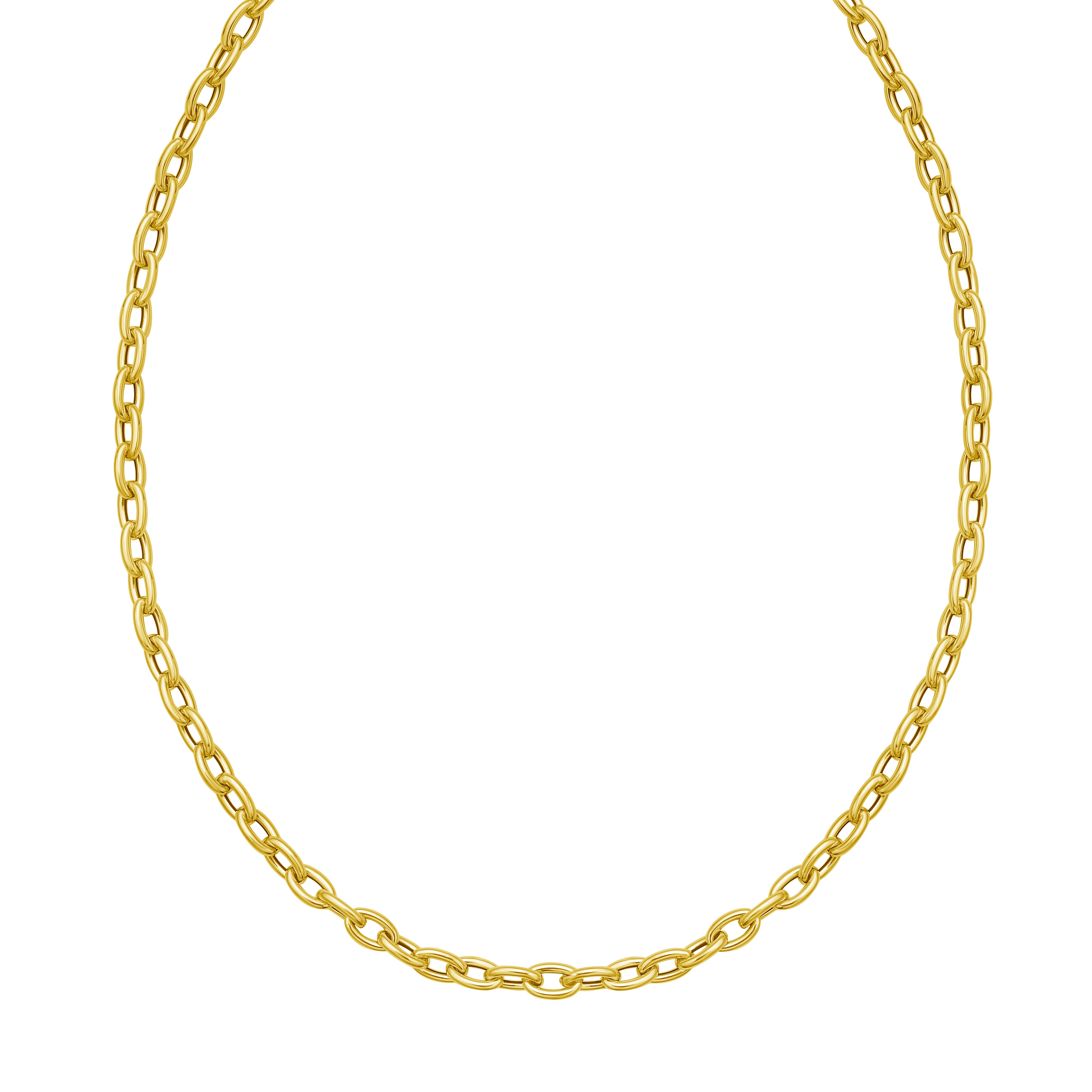 14K Charm Lock Rolo Chain