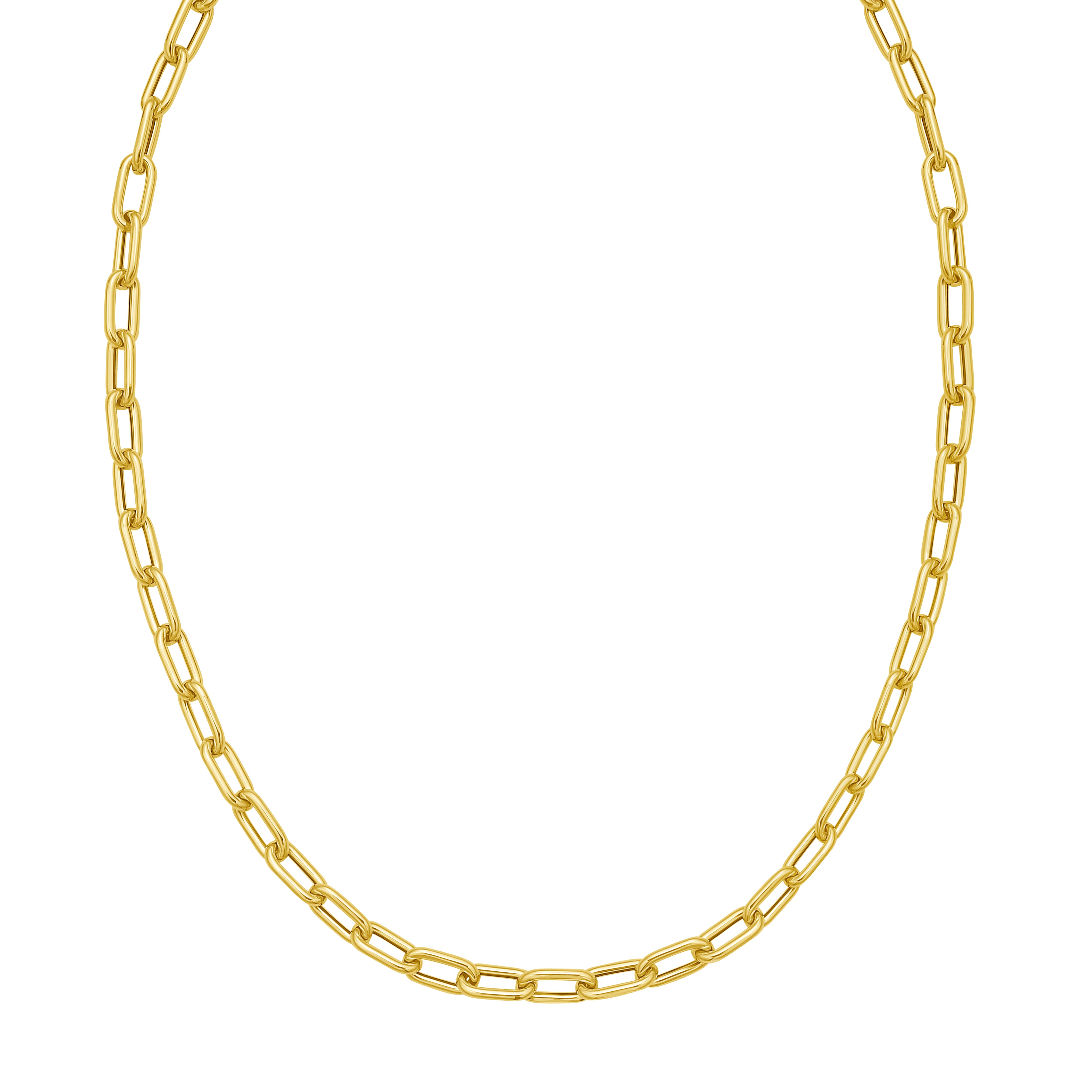 14K Charm Lock Paperclip Chain
