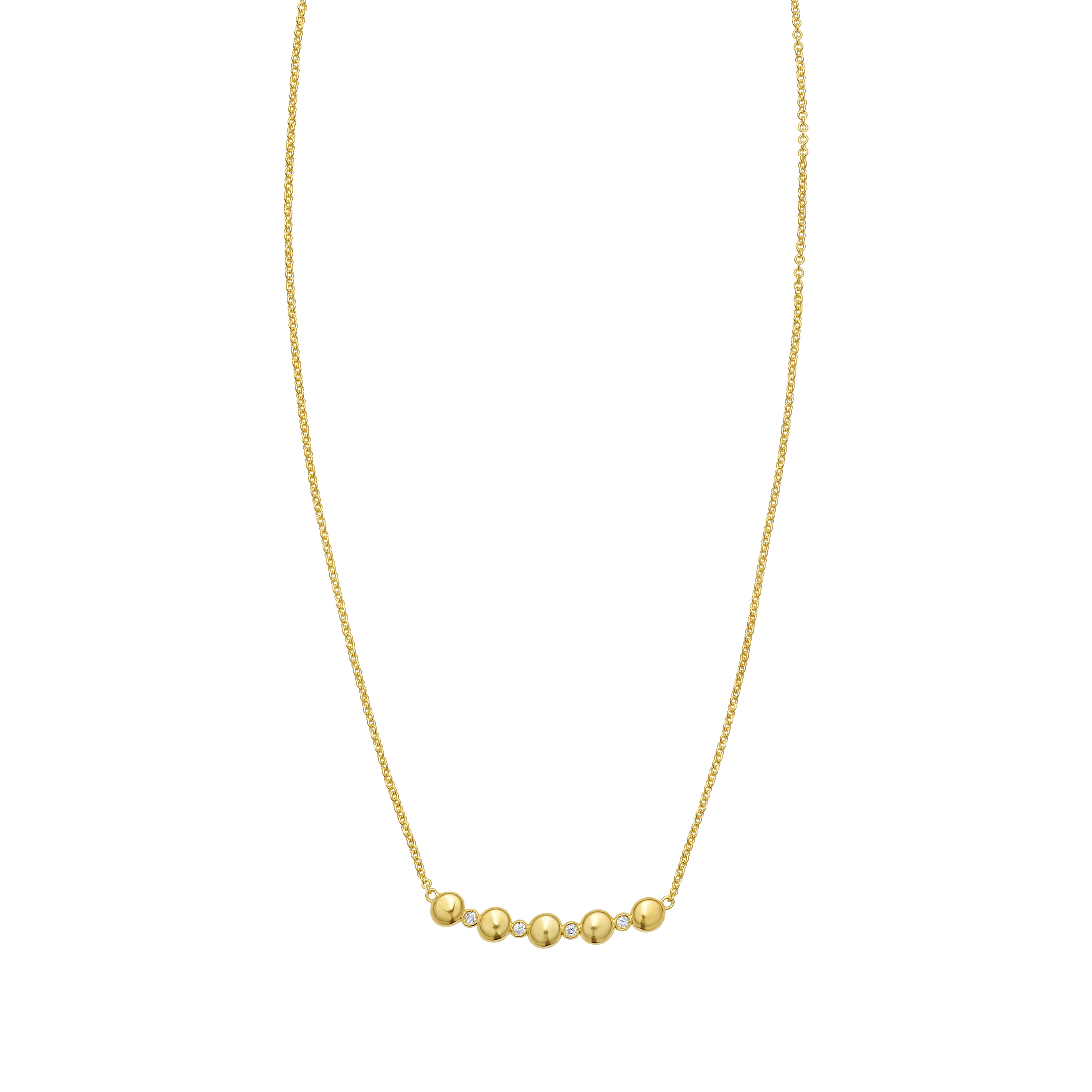 14K Diamond Bar Bauble Necklace