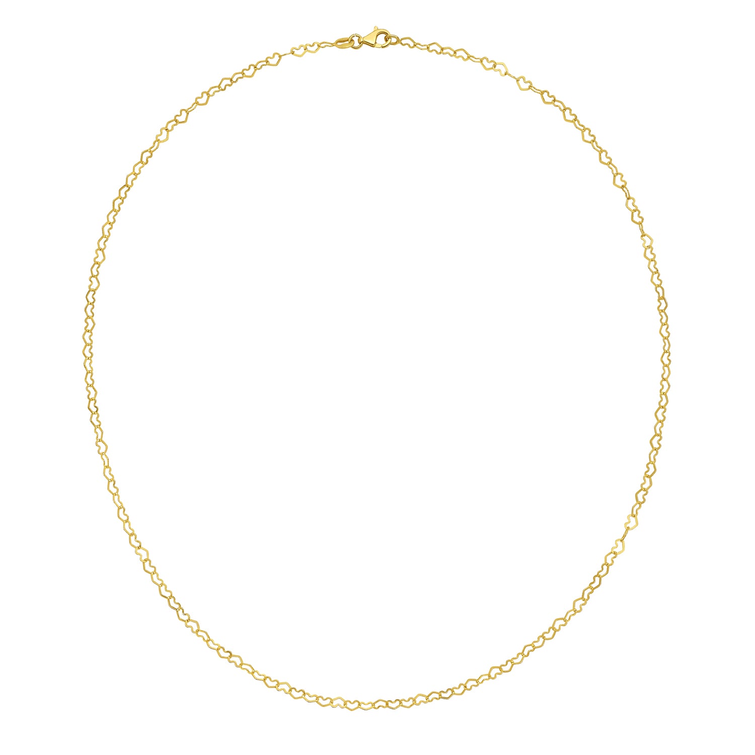 14K Large Heart Chain Necklace