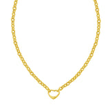 14K Heart Lock Charm Necklace