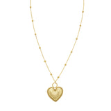 14K Vintage Puffed Heart Necklace