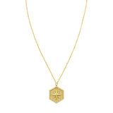 14K North Star Hexagon Necklace