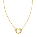 14K Braided Open Heart Necklace