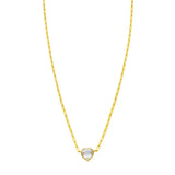 14K White Topaz Heart Necklace