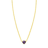14K Amethyst Heart Necklace