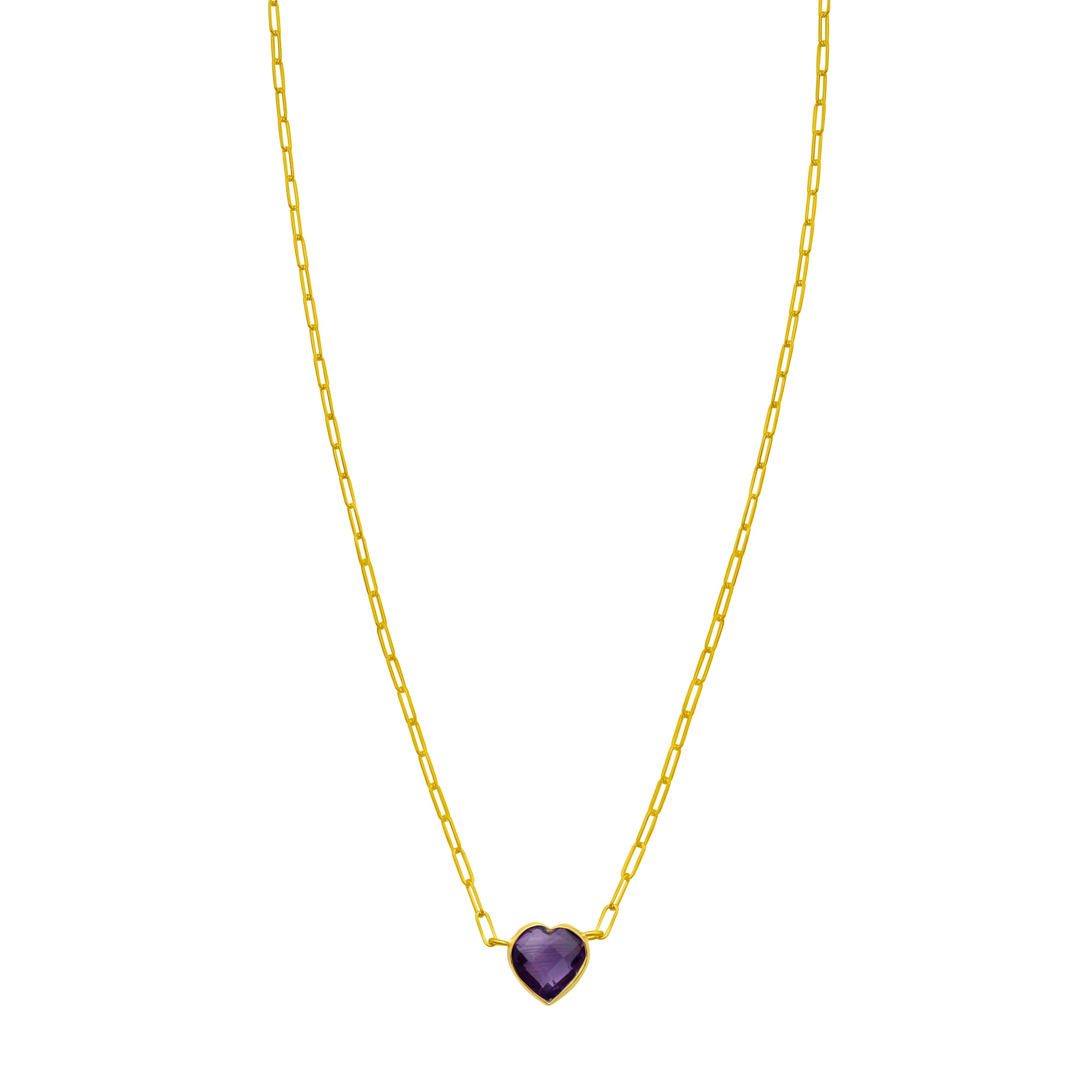 14K Amethyst Heart Necklace
