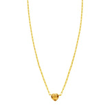 14K Citrine Heart Necklace