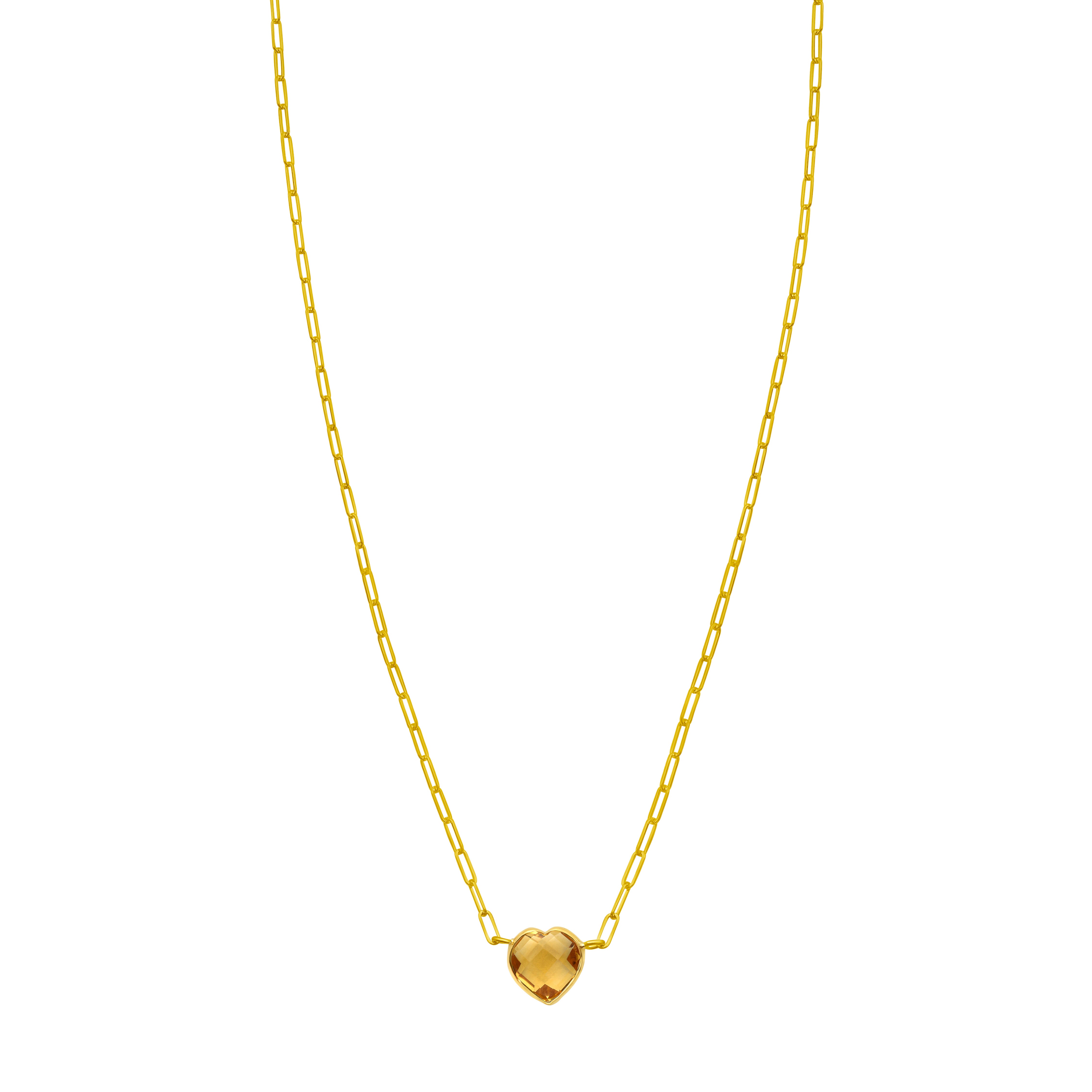 14K Citrine Heart Necklace
